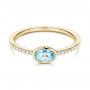 18k Yellow Gold 18k Yellow Gold Aquamarine And Diamond Ring - Flat View -  106570 - Thumbnail