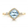 14k Yellow Gold 14k Yellow Gold Aquamarine And Diamond Ring - Top View -  100454 - Thumbnail