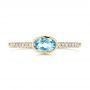 18k Yellow Gold 18k Yellow Gold Aquamarine And Diamond Ring - Top View -  106570 - Thumbnail