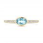 18k Yellow Gold 18k Yellow Gold Aquamarine And Diamond Ring - Top View -  106570 - Thumbnail