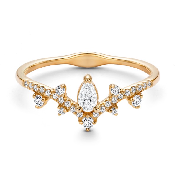 14k Rose Gold 14k Rose Gold Assorted Diamond V-band - Flat View - 107708