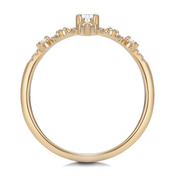 14k Rose Gold 14k Rose Gold Assorted Diamond V-band - Front View - 107708