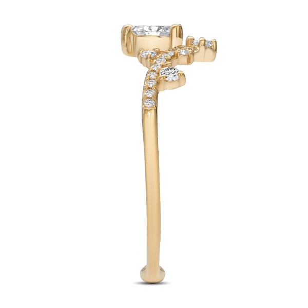 14k Rose Gold 14k Rose Gold Assorted Diamond V-band - Side View - 107708