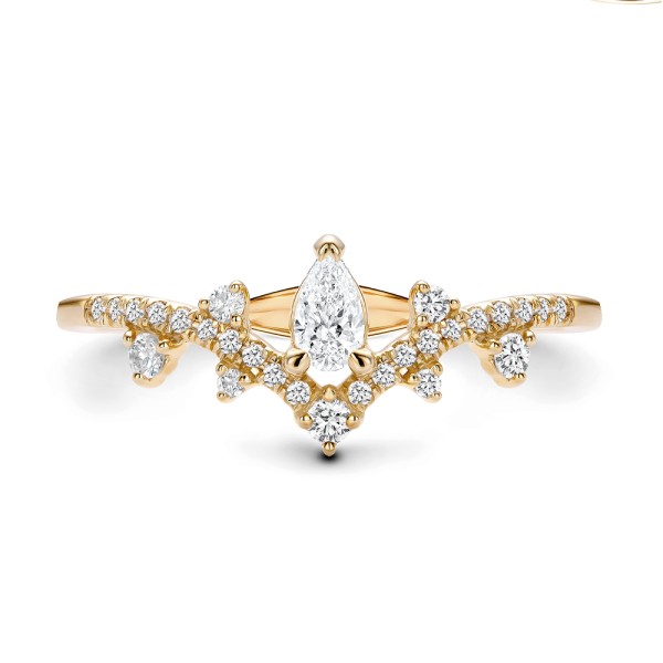 14k Rose Gold 14k Rose Gold Assorted Diamond V-band - Top View - 107708