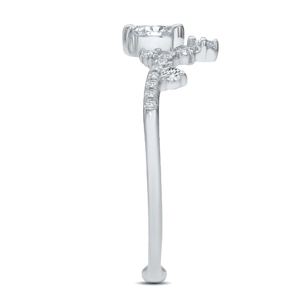 Platinum Platinum Assorted Diamond V-band - Side View - 107708