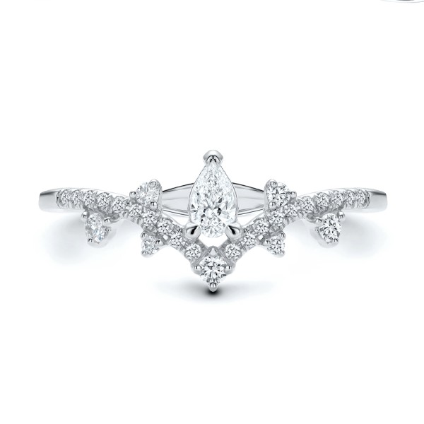 Platinum Platinum Assorted Diamond V-band - Top View - 107708