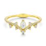 14k Yellow Gold Assorted Diamond V-band - Flat View -  107708 - Thumbnail