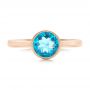18k Rose Gold 18k Rose Gold Bezel-set Blue Topaz Ring - Top View -  104577 - Thumbnail