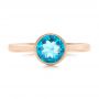 14k Rose Gold 14k Rose Gold Bezel-set Blue Topaz Ring - Top View -  104577 - Thumbnail