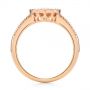 14k Rose Gold Bezel Set Morganite And Diamond Fashion Ring - Front View -  104588 - Thumbnail