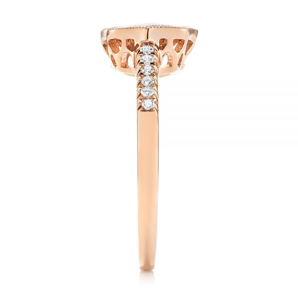 14k Rose Gold Bezel Set Morganite And Diamond Fashion Ring - Side View - 104588