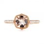 18k Rose Gold 18k Rose Gold Bezel Set Morganite And Diamond Fashion Ring - Top View -  104588 - Thumbnail