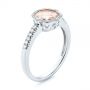  Platinum Platinum Bezel Set Morganite And Diamond Fashion Ring - Three-Quarter View -  104588 - Thumbnail