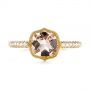 14k Yellow Gold 14k Yellow Gold Bezel Set Morganite And Diamond Fashion Ring - Top View -  104588 - Thumbnail
