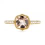 18k Yellow Gold 18k Yellow Gold Bezel Set Morganite And Diamond Fashion Ring - Top View -  104588 - Thumbnail