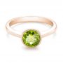 18k Rose Gold 18k Rose Gold Bezel Set Peridot Ring - Flat View -  102636 - Thumbnail