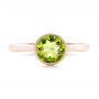 14k Rose Gold 14k Rose Gold Bezel Set Peridot Ring - Top View -  102636 - Thumbnail