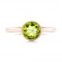 18k Rose Gold 18k Rose Gold Bezel Set Peridot Ring - Top View -  102636 - Thumbnail