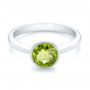  Platinum Platinum Bezel Set Peridot Ring - Flat View -  102636 - Thumbnail