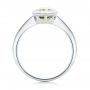 14k White Gold Bezel Set Peridot Ring - Front View -  102636 - Thumbnail