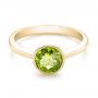 14k Yellow Gold 14k Yellow Gold Bezel Set Peridot Ring - Flat View -  102636 - Thumbnail