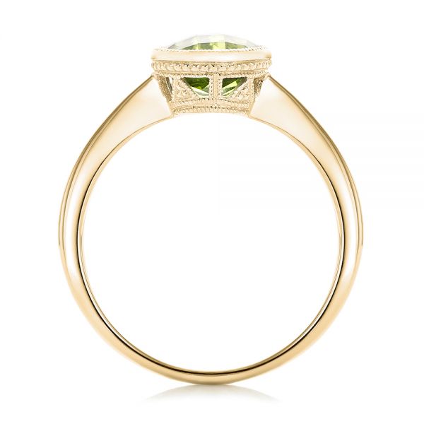18k Yellow Gold 18k Yellow Gold Bezel Set Peridot Ring - Front View - 102636