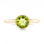 18k Yellow Gold 18k Yellow Gold Bezel Set Peridot Ring - Top View -  102636 - Thumbnail