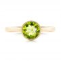 18k Yellow Gold 18k Yellow Gold Bezel Set Peridot Ring - Top View -  102636 - Thumbnail