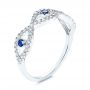  Platinum Platinum Blue Sapphire And Diamond Criss-cross Ring - Three-Quarter View -  106196 - Thumbnail