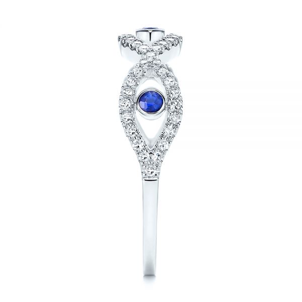  Platinum Platinum Blue Sapphire And Diamond Criss-cross Ring - Side View -  106196 - Thumbnail