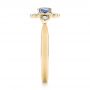 14k Yellow Gold 14k Yellow Gold Blue Sapphire And Diamond Floral Halo Ring - Side View -  103768 - Thumbnail