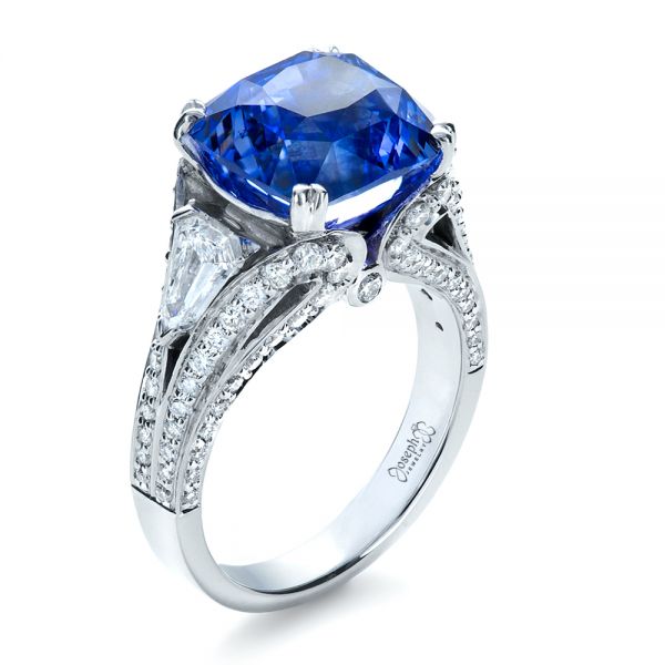 Blue Sapphire and Diamond Ring - Image