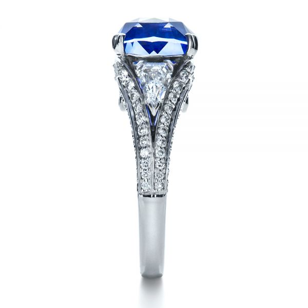 Blue Sapphire And Diamond Ring - Side View -  1273