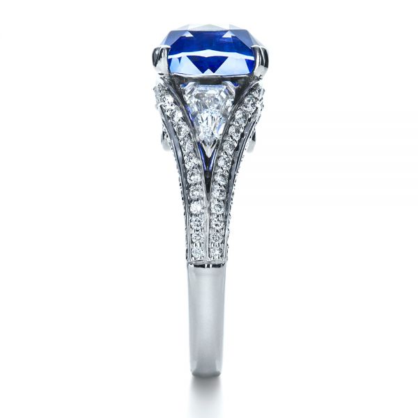 Blue Sapphire And Diamond Ring - Side View - 1273