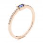 18k Rose Gold 18k Rose Gold Blue Sapphire And Diamond Stackable Fashion Ring - Three-Quarter View -  106197 - Thumbnail