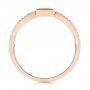 18k Rose Gold 18k Rose Gold Blue Sapphire And Diamond Stackable Fashion Ring - Front View -  106197 - Thumbnail