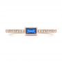 18k Rose Gold 18k Rose Gold Blue Sapphire And Diamond Stackable Fashion Ring - Top View -  106197 - Thumbnail