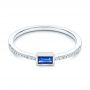  Platinum Platinum Blue Sapphire And Diamond Stackable Fashion Ring - Flat View -  106197 - Thumbnail