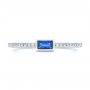 14k White Gold Blue Sapphire And Diamond Stackable Fashion Ring - Top View -  106197 - Thumbnail