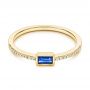 14k Yellow Gold 14k Yellow Gold Blue Sapphire And Diamond Stackable Fashion Ring - Flat View -  106197 - Thumbnail