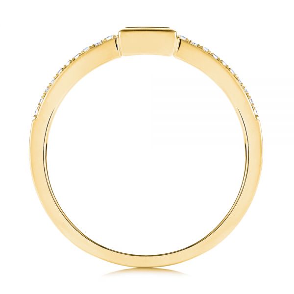 14k Yellow Gold 14k Yellow Gold Blue Sapphire And Diamond Stackable Fashion Ring - Front View - 106197