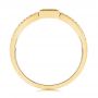 18k Yellow Gold 18k Yellow Gold Blue Sapphire And Diamond Stackable Fashion Ring - Front View -  106197 - Thumbnail
