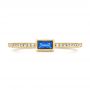 18k Yellow Gold 18k Yellow Gold Blue Sapphire And Diamond Stackable Fashion Ring - Top View -  106197 - Thumbnail