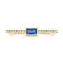 18k Yellow Gold 18k Yellow Gold Blue Sapphire And Diamond Stackable Fashion Ring - Top View -  106197 - Thumbnail