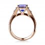 18k Rose Gold 18k Rose Gold Blue Tanzanite Criss-cross Engagement Ring - Front View -  1314 - Thumbnail