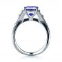 14k White Gold 14k White Gold Blue Tanzanite Criss-cross Engagement Ring - Front View -  1314 - Thumbnail