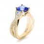 14k Yellow Gold 14k Yellow Gold Blue Tanzanite Criss-cross Engagement Ring - Three-Quarter View -  1314 - Thumbnail