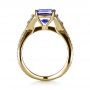 14k Yellow Gold 14k Yellow Gold Blue Tanzanite Criss-cross Engagement Ring - Front View -  1314 - Thumbnail