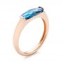 18k Rose Gold 18k Rose Gold Blue Topaz Stackable Fashion Ring - Three-Quarter View -  103760 - Thumbnail