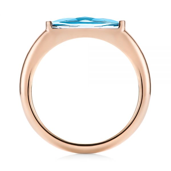 14k Rose Gold 14k Rose Gold Blue Topaz Stackable Fashion Ring - Front View - 103760